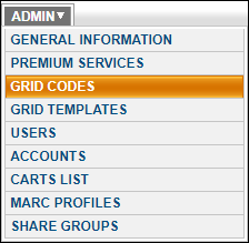 grid codes menu option